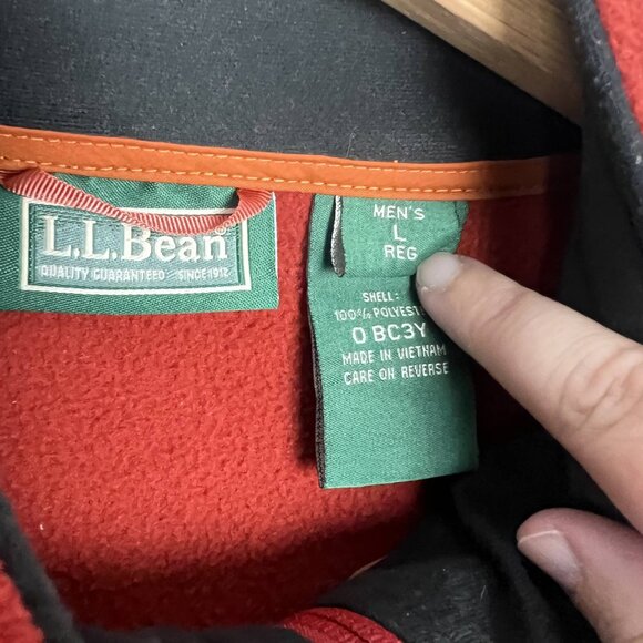 LL Bean men's 3-in-1 jacket zip-out fleece lining orange water resistant outdoor - Picture 13 of 14